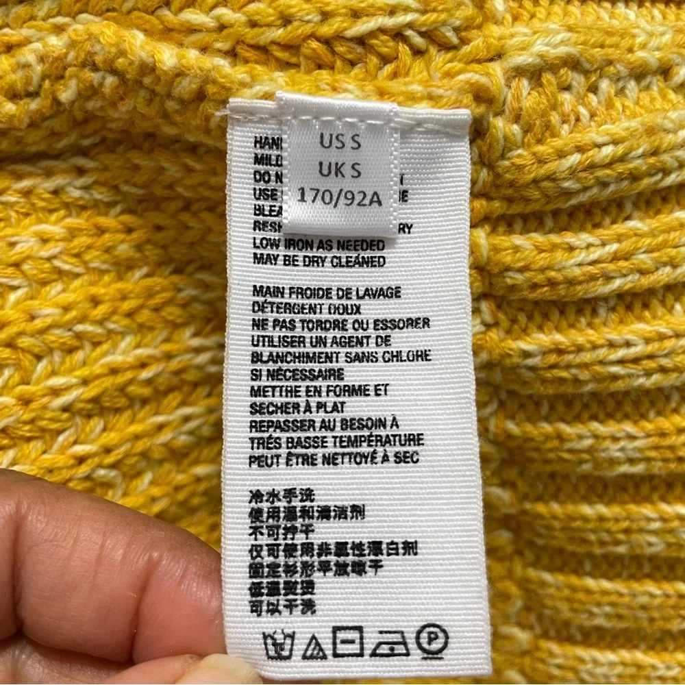 Free People High Hopes Cardi Sweater chunky knit oversized boxy yellow